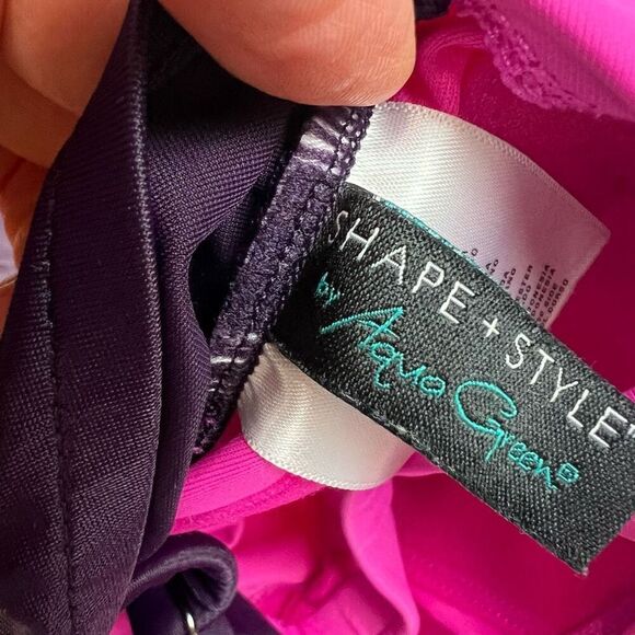 Aqua Green Women's Pink Ombre Sweetheart One Piece Swimsuit Size 6 - Picture 9 of 10